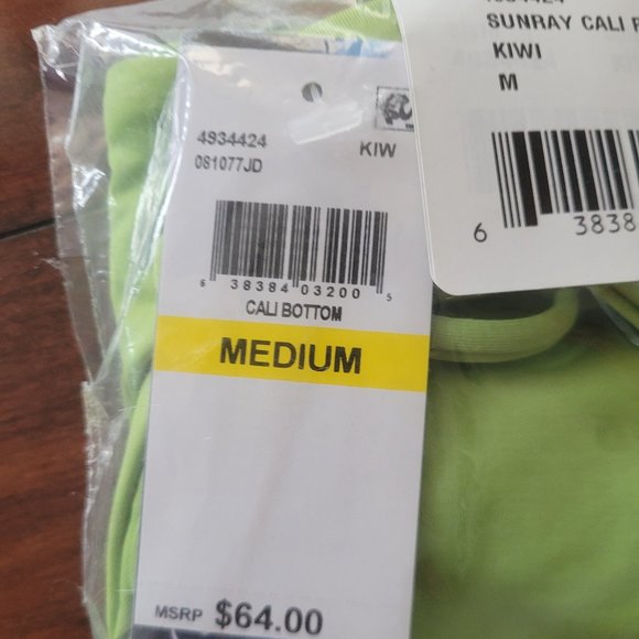 ISABELLA ROSE Sunway Cali Tie Side Hipster Bikini Bottom (M) Kiwi |*FUN & FLIRTY - Picture 5 of 8